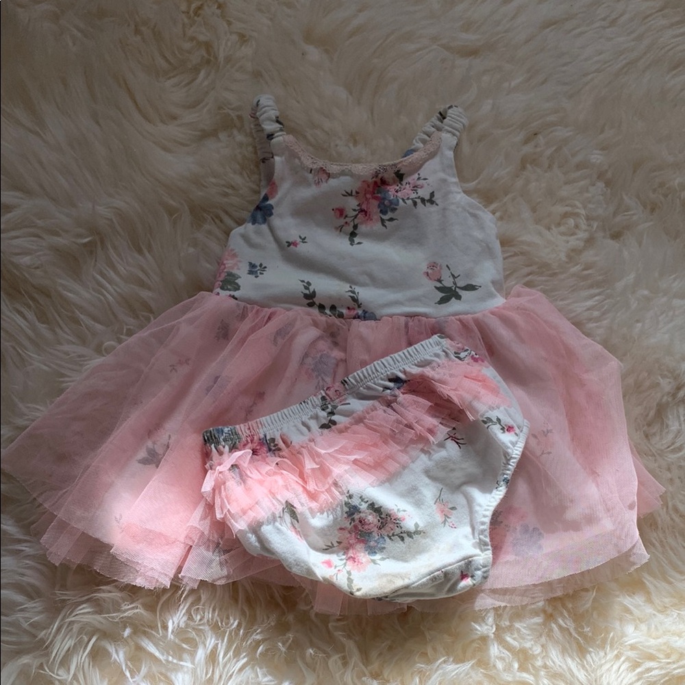 Floral Pink Tutu Dress 6-9mo